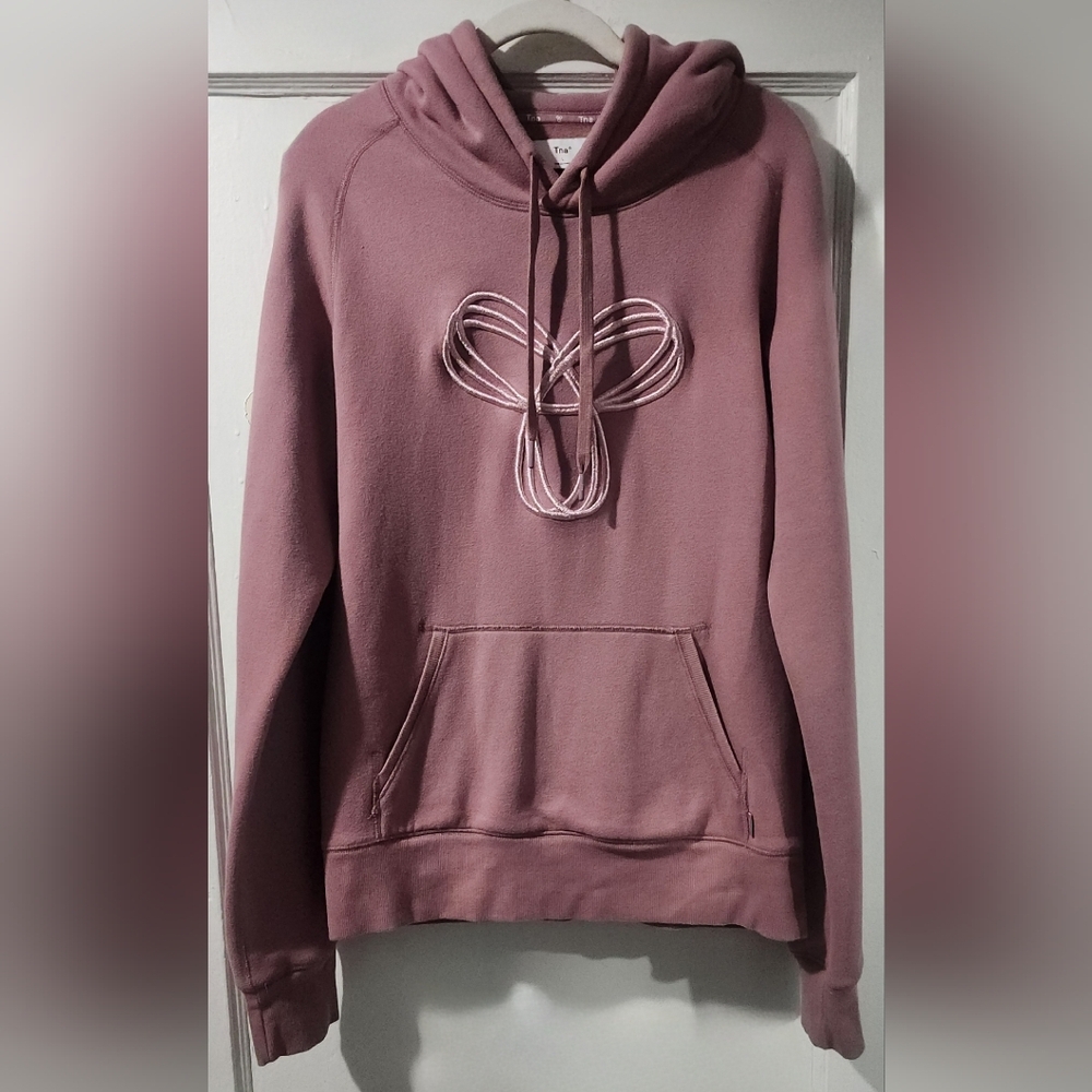 🌷Aritzia TNA Baltic Pullover Hoodie in Mauve and Rose Gold logo🌷size: L